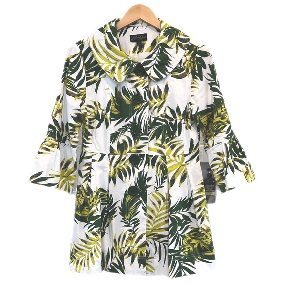 Eden Court Jackets & Blazers - Eden Court 3/4 Bell Sleeve Trench Jacket in Tropical Women's Size S
